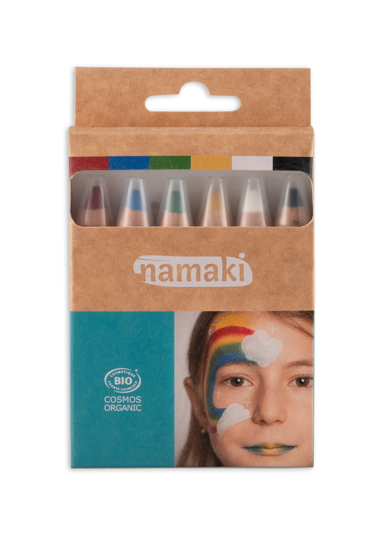 SET 6 LÁPICES DE MADERA MAQUILLAJE ARCOÍRIS-NAMAKI