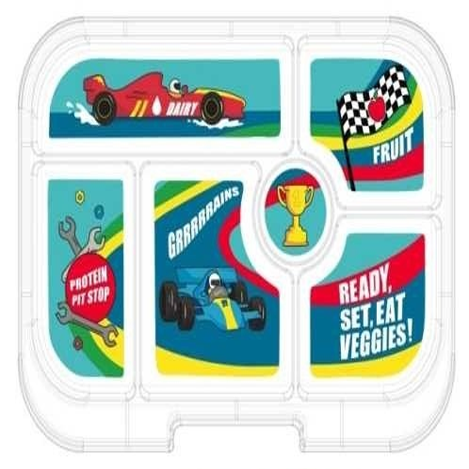 YUMBOX TARTERA ORIGINAL 6C ROAD RED +RACE CARS - Imagen 2