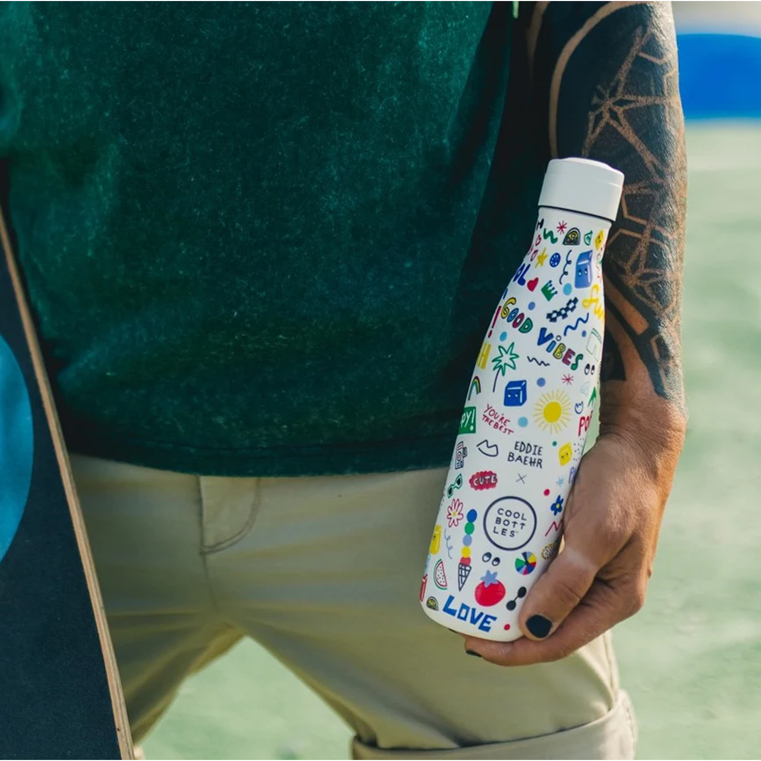 BOTELLA DE AGUA ADULTO The Bottle - Eddie Baehr - Good Vibes 500ml-COOL BOTTLES - Imagen 5