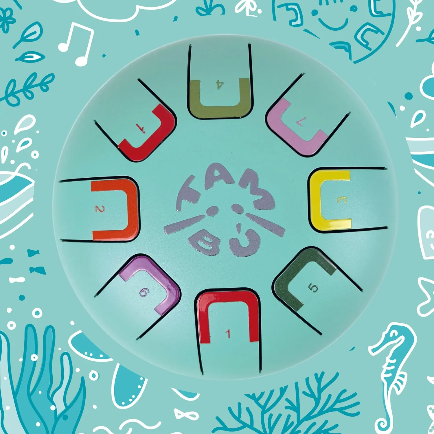Baby Tambú - Tambor de lengüetas y notas: Pastel Teal