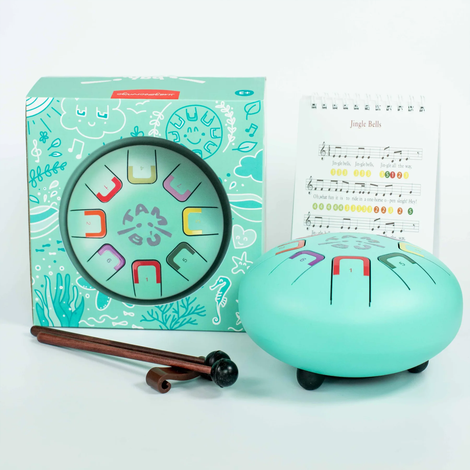 Baby Tambú - Tambor de lengüetas y notas: Pastel Teal - Imagen 2